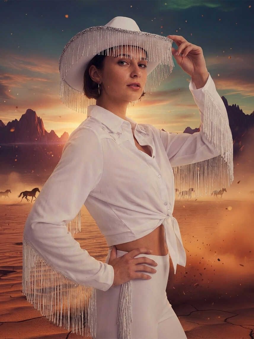 חולצה מכופתרת לתחפושת קאוגירל