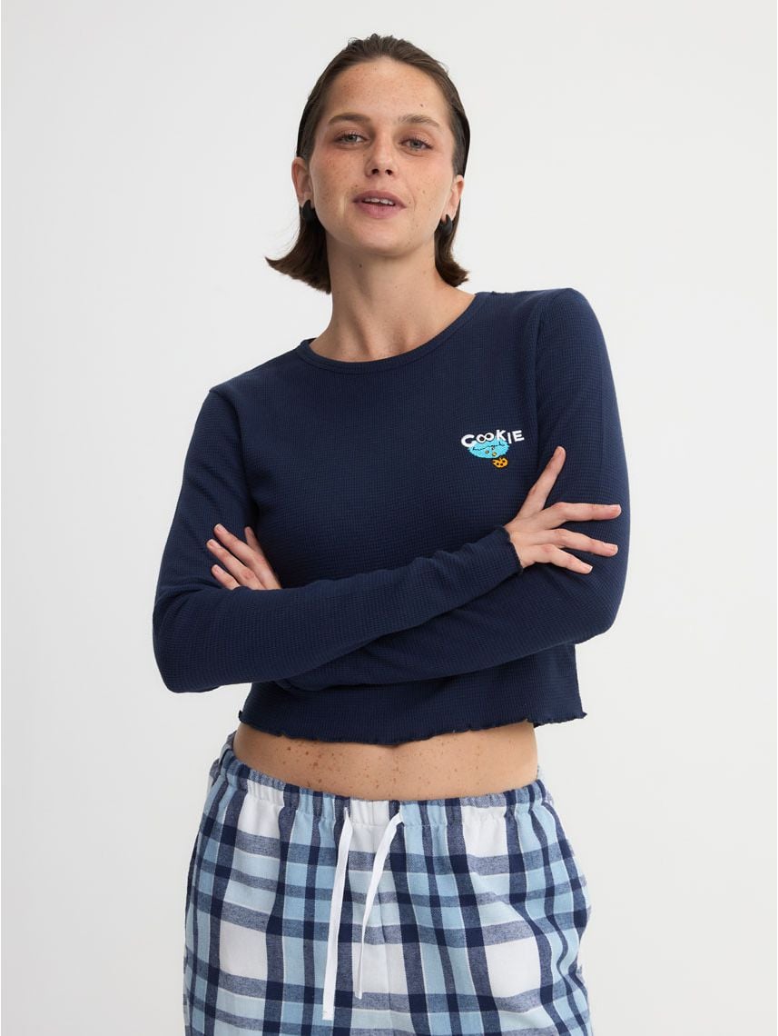 חולצת פיג’מה ופל ארוכה | Sesame Street