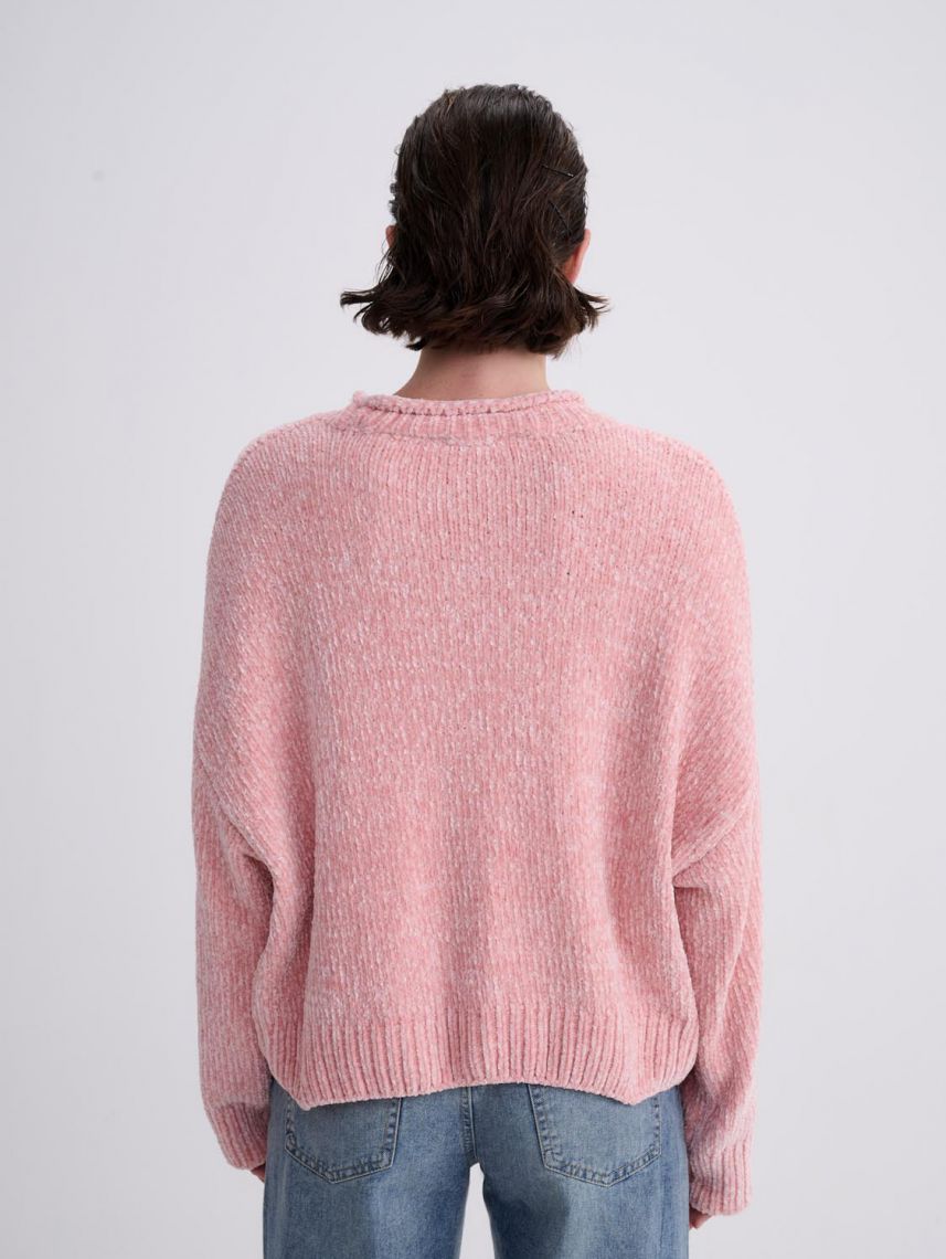 סוודר שניל עם צווארון גבוה