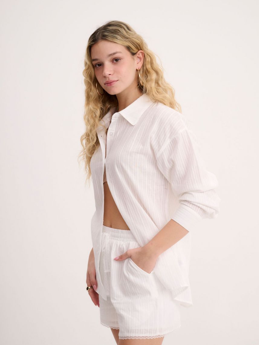 חולצה מכופתרת ארוכה