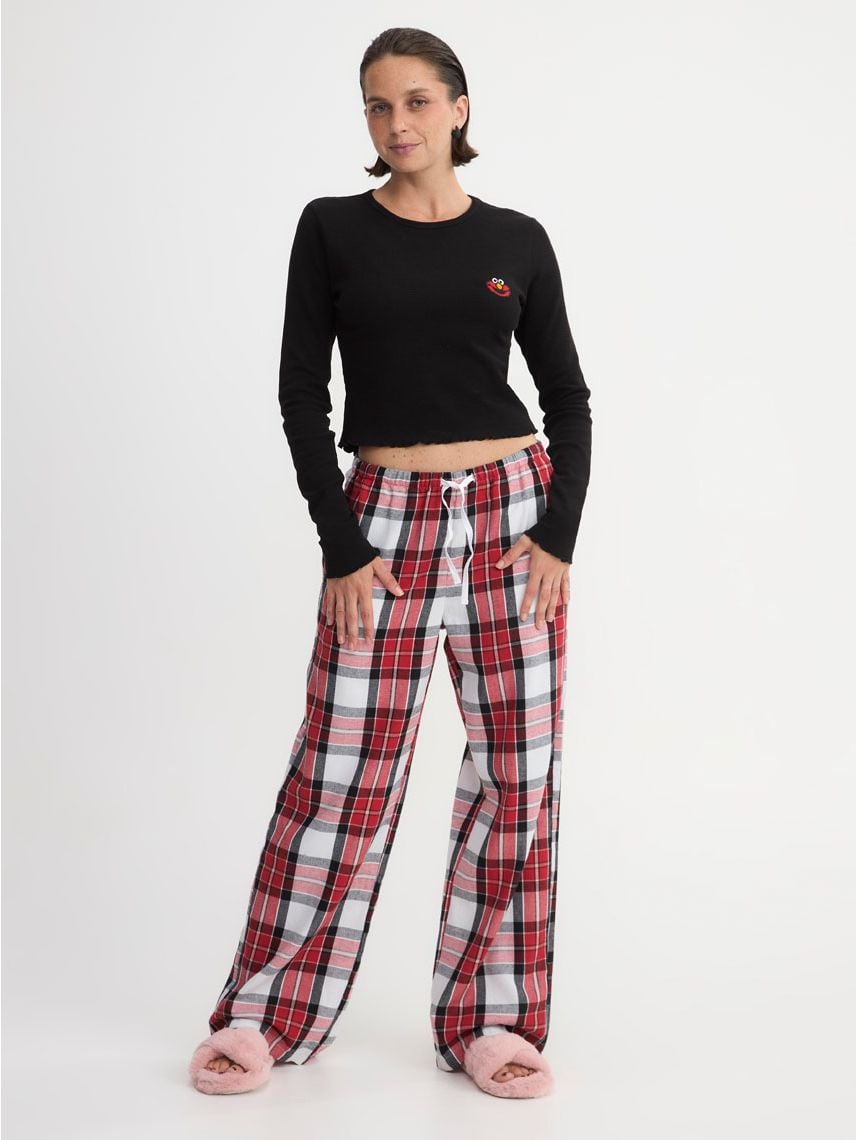 מכנסי פיג’מה ארוכים משובצים