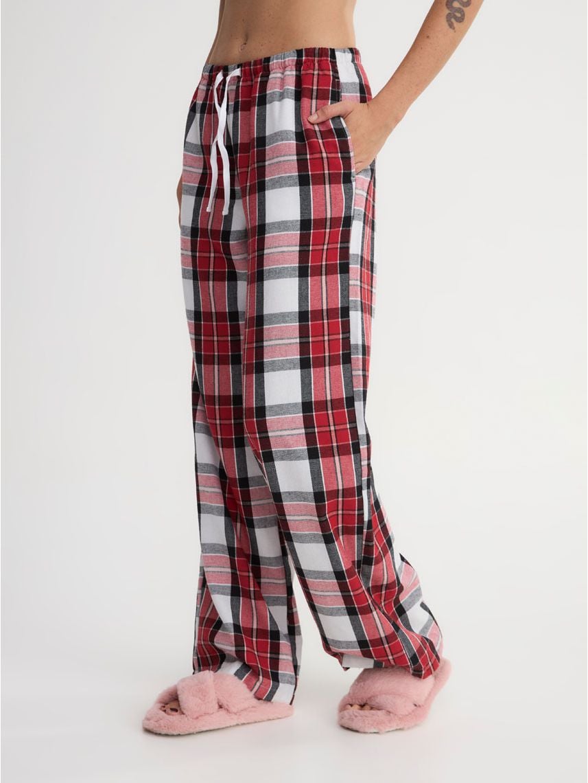 מכנסי פיג’מה ארוכים משובצים