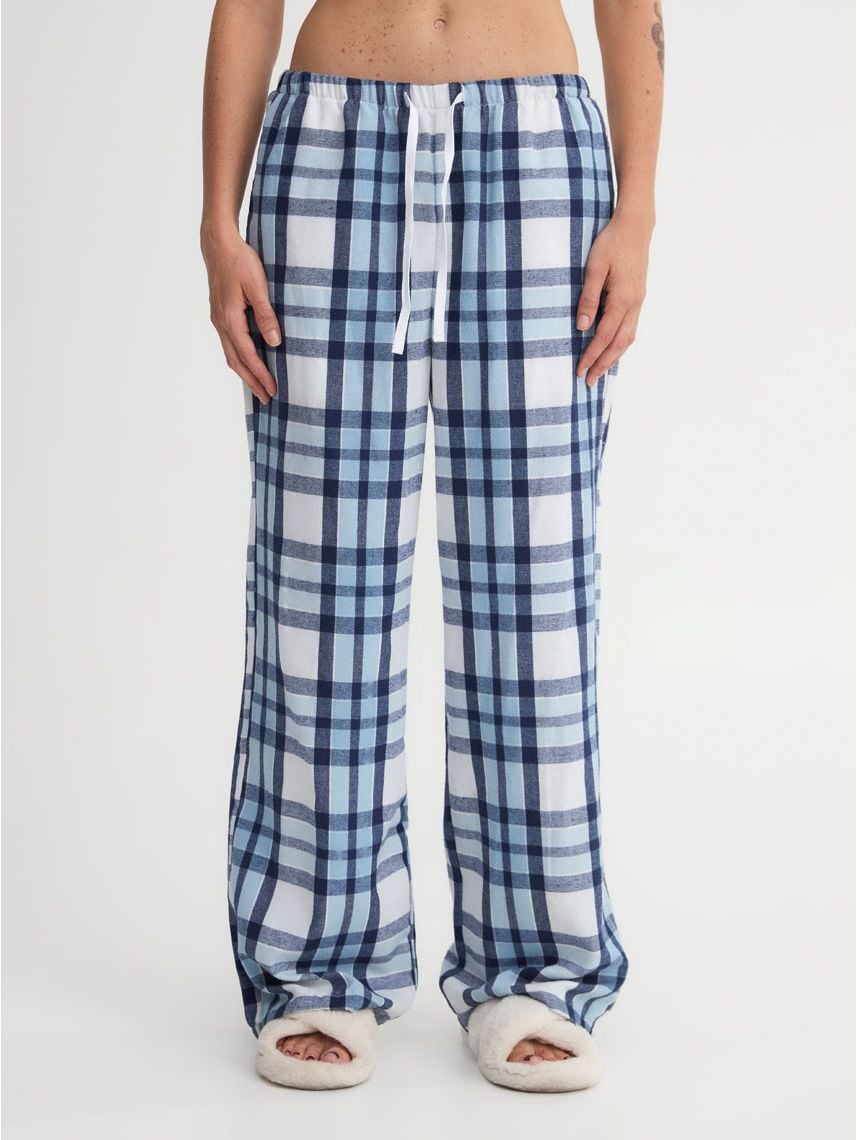 מכנסי פיג’מה ארוכים משובצים