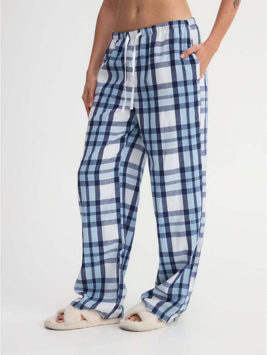 מכנסי פיג’מה ארוכים משובצים