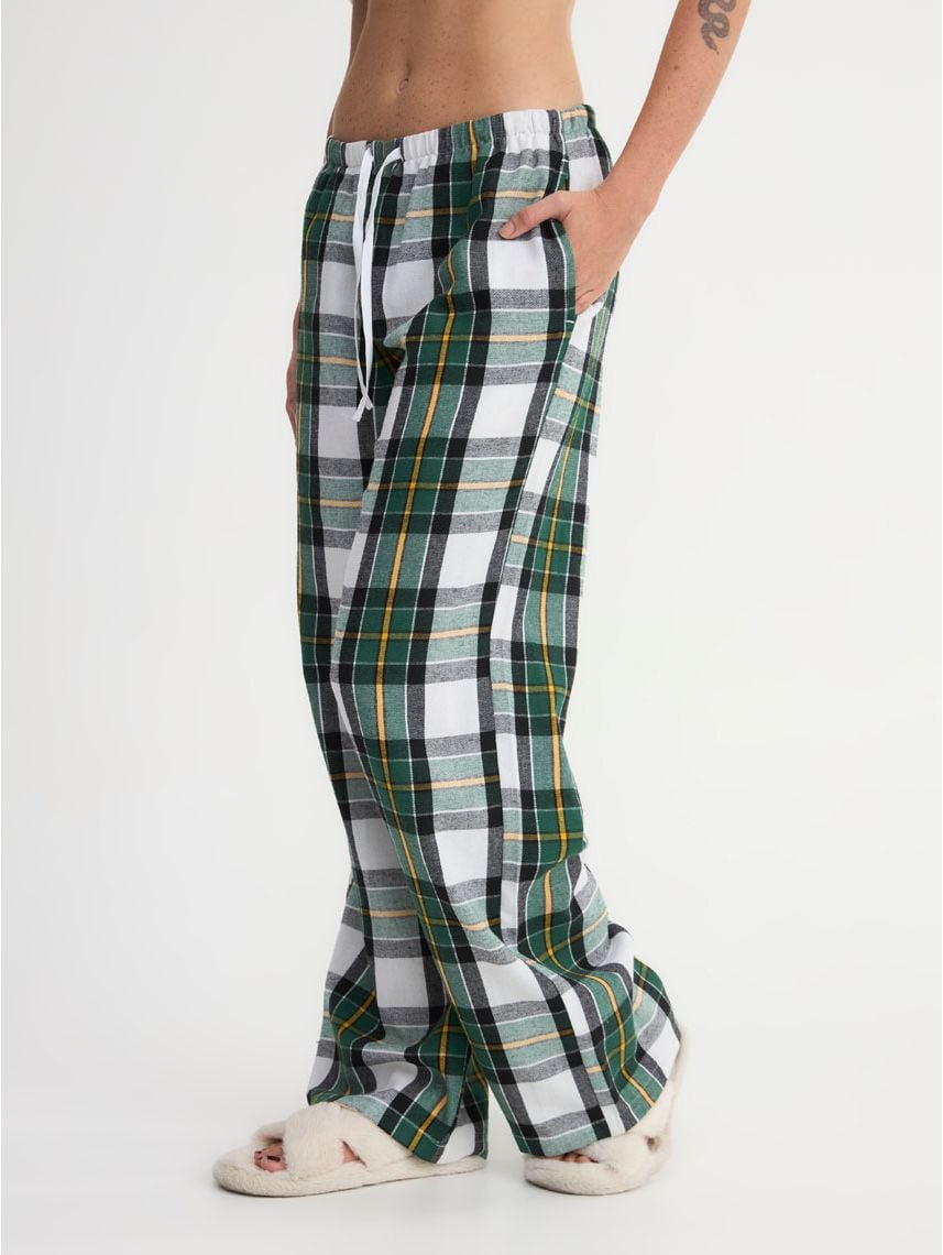 מכנסי פיג’מה ארוכים משובצים