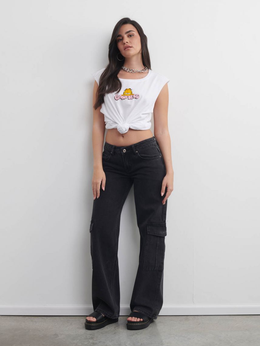 ג’ינס קרגו ארוך לנשים