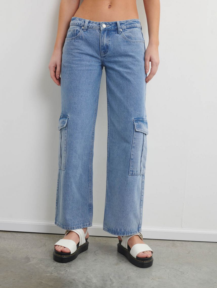 ג’ינס קרגו ארוך לנשים