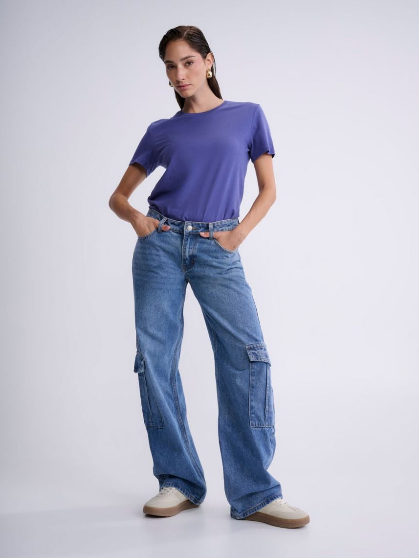 ג’ינס קרגו ארוך לנשים