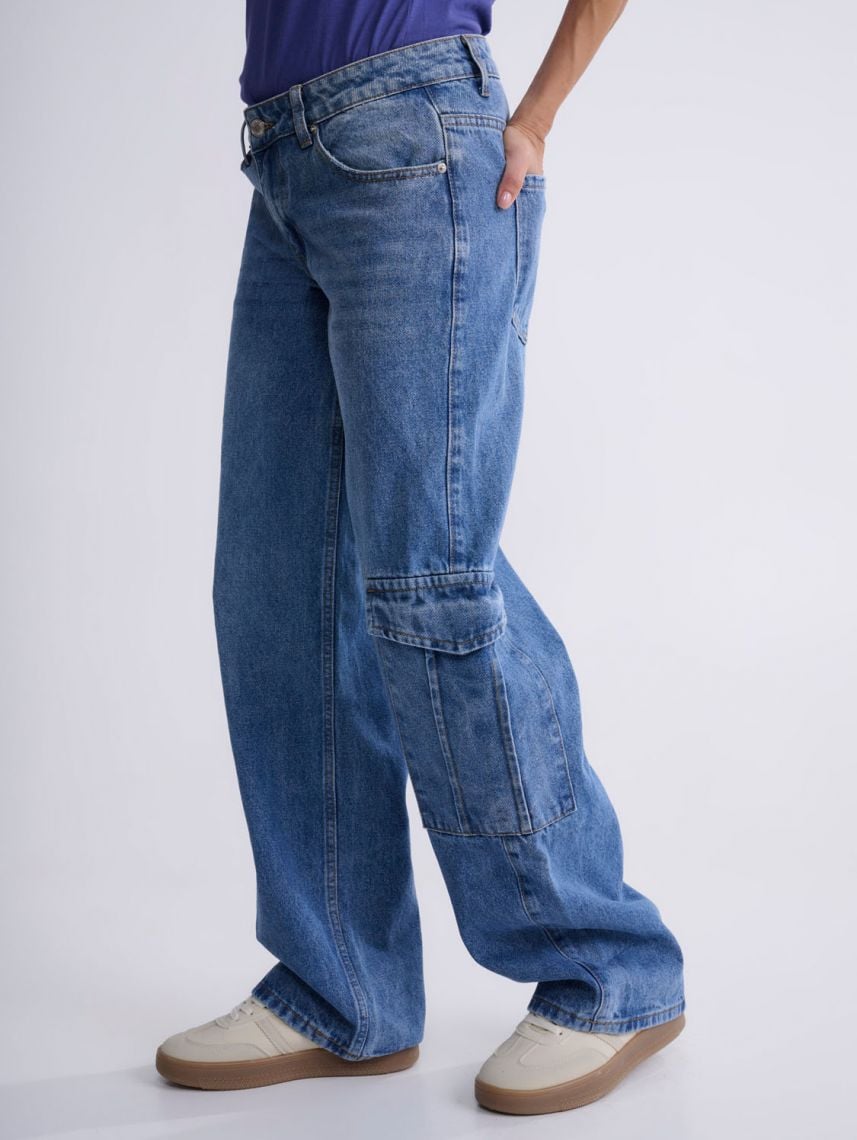 ג’ינס קרגו ארוך לנשים