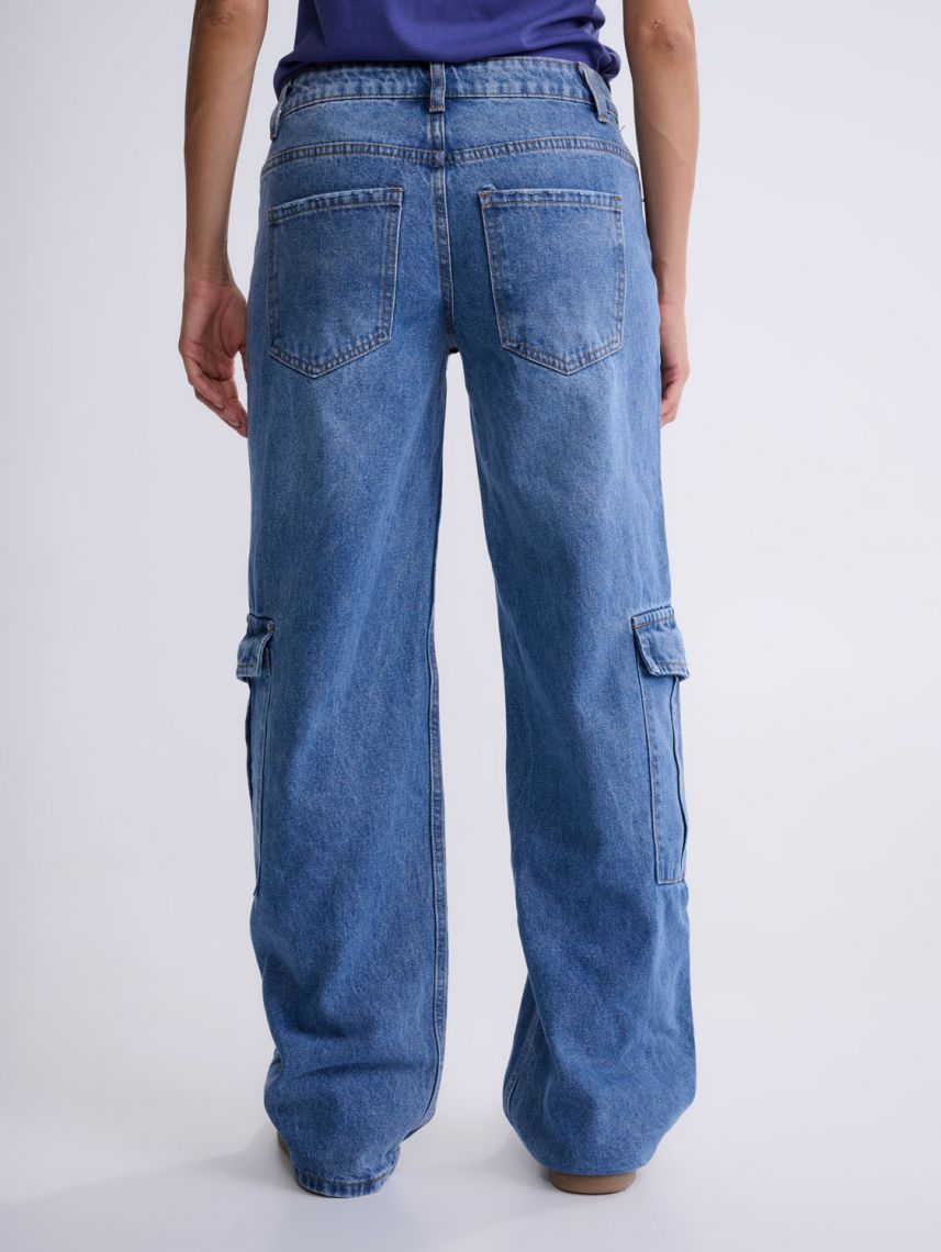 ג’ינס קרגו ארוך לנשים