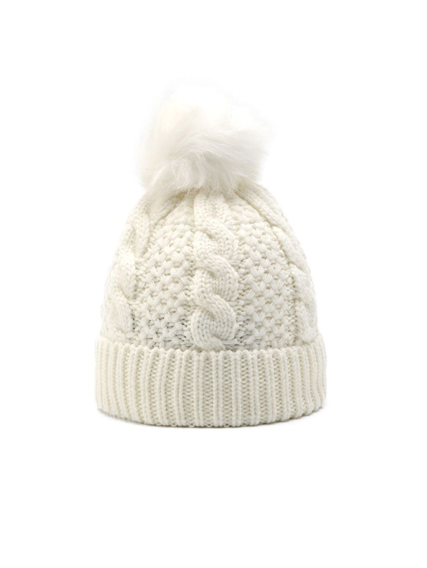 כובע סרוג עם פונפון