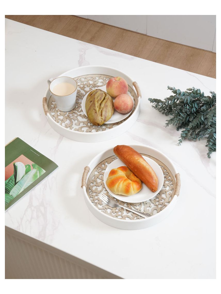 סט שני מגשי עץ