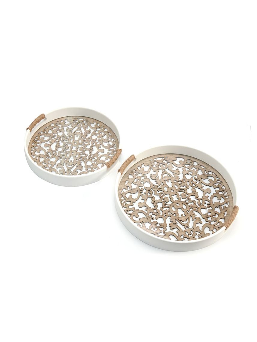 סט שני מגשי עץ