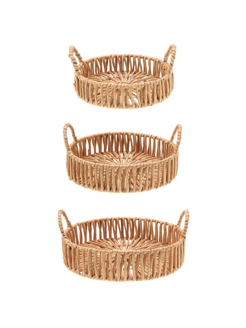 סט 3 מגשי קש