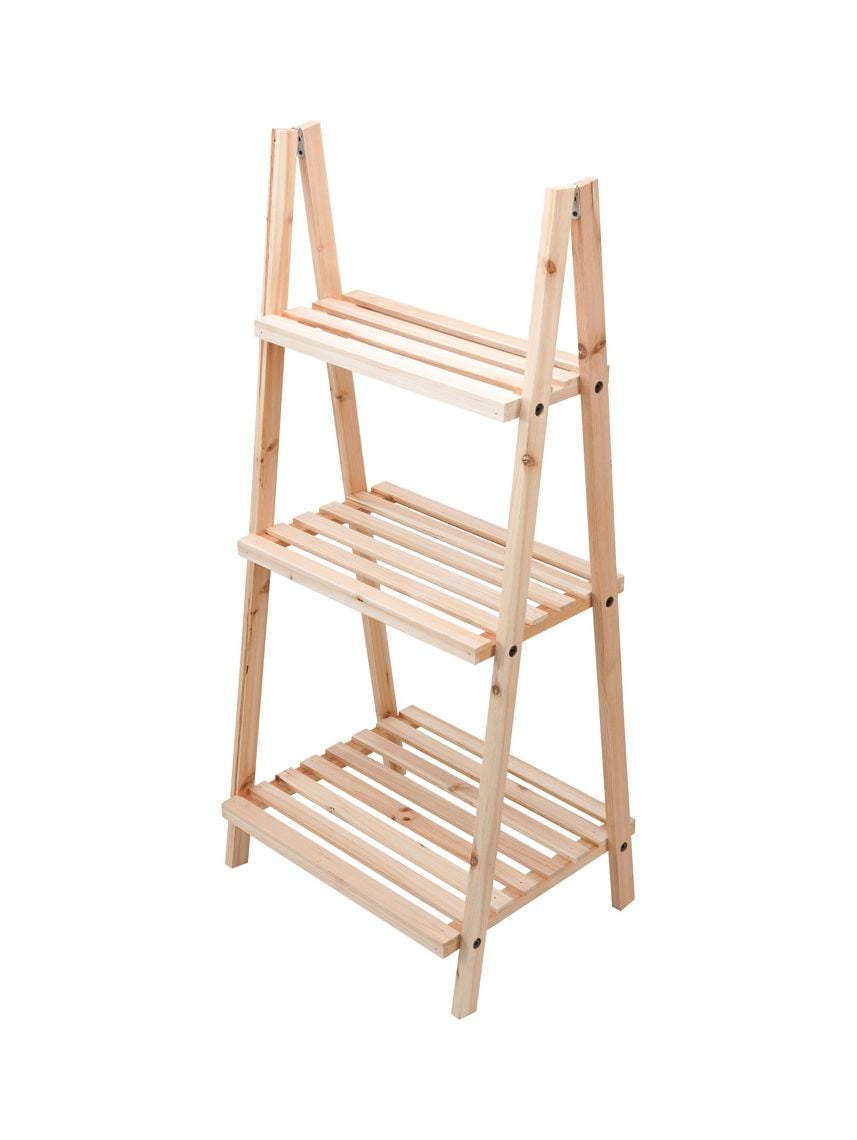 סולם מדפי עץ 3 מדפים