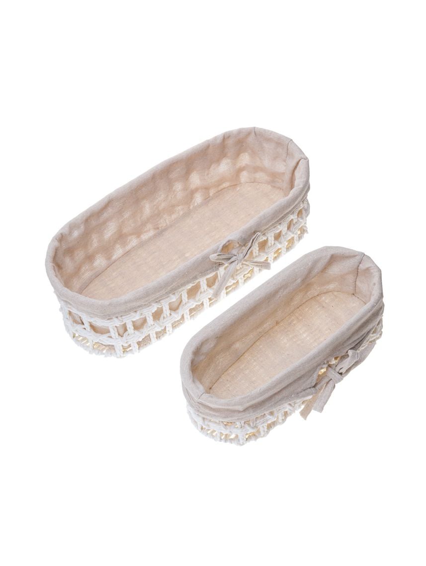 זוג סלסלאות קש בוהו