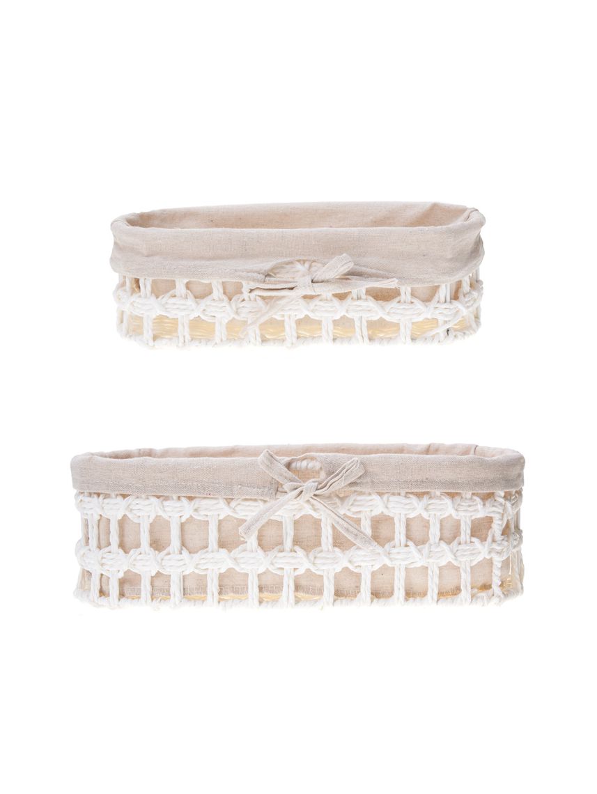 זוג סלסלאות קש בוהו