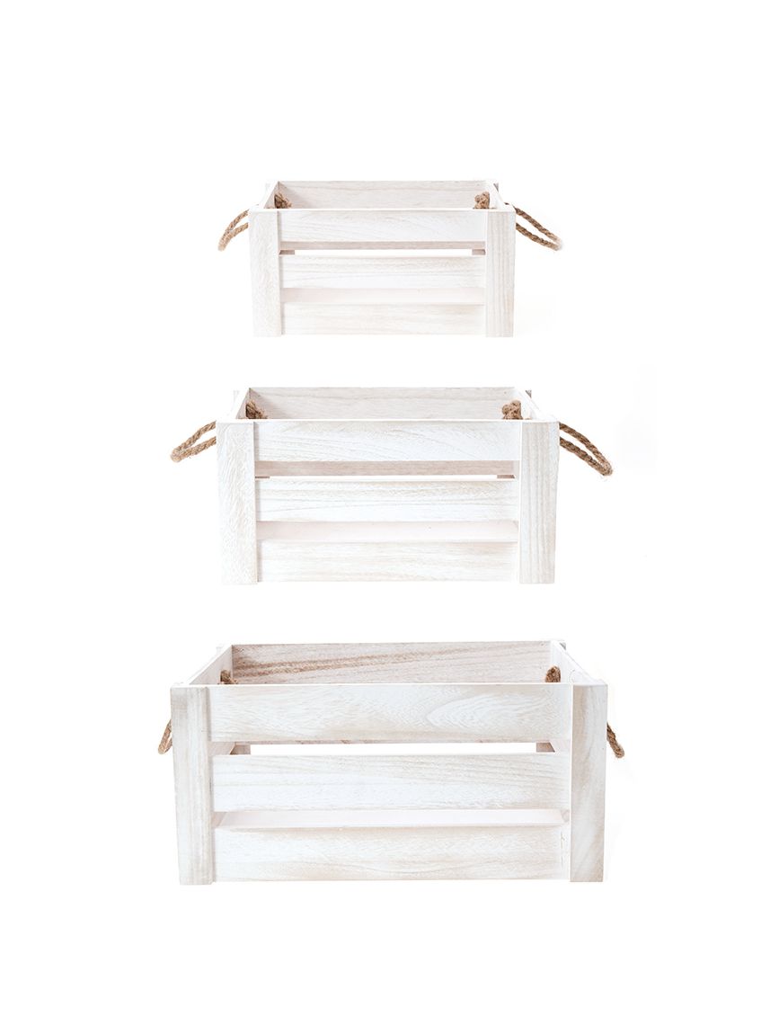 סט 3 סלסלאות מעץ