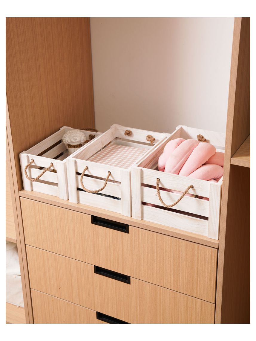 סט 3 סלסלאות מעץ