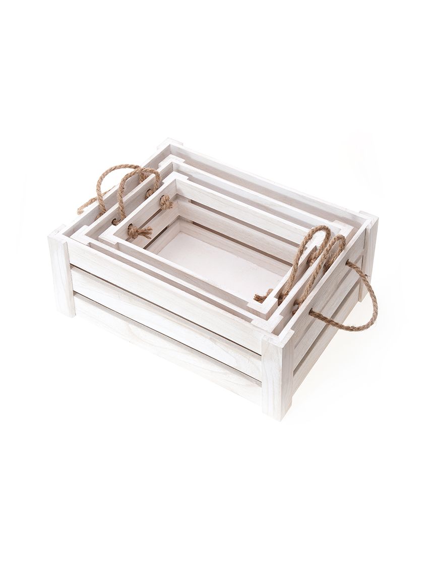 סט 3 סלסלאות מעץ