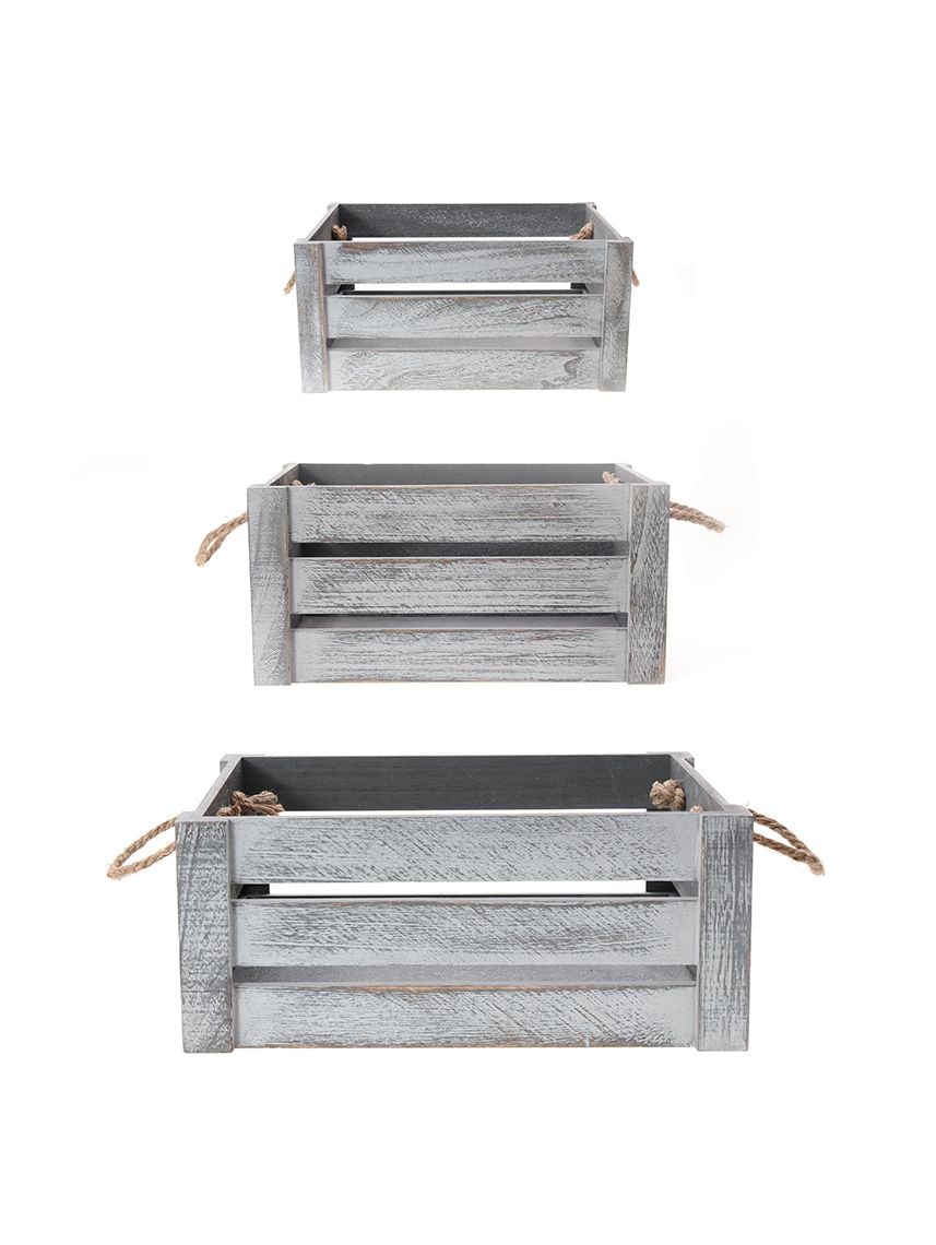 סט 3 סלסלאות מעץ