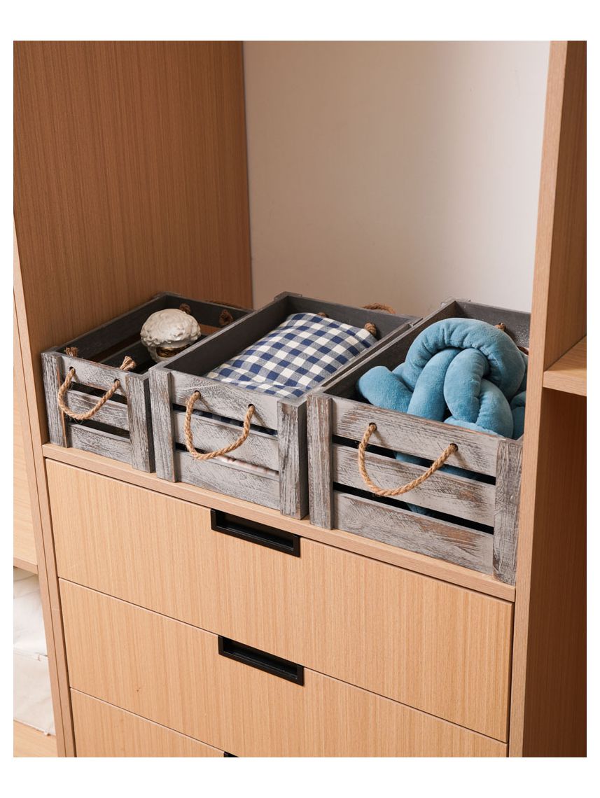 סט 3 סלסלאות מעץ