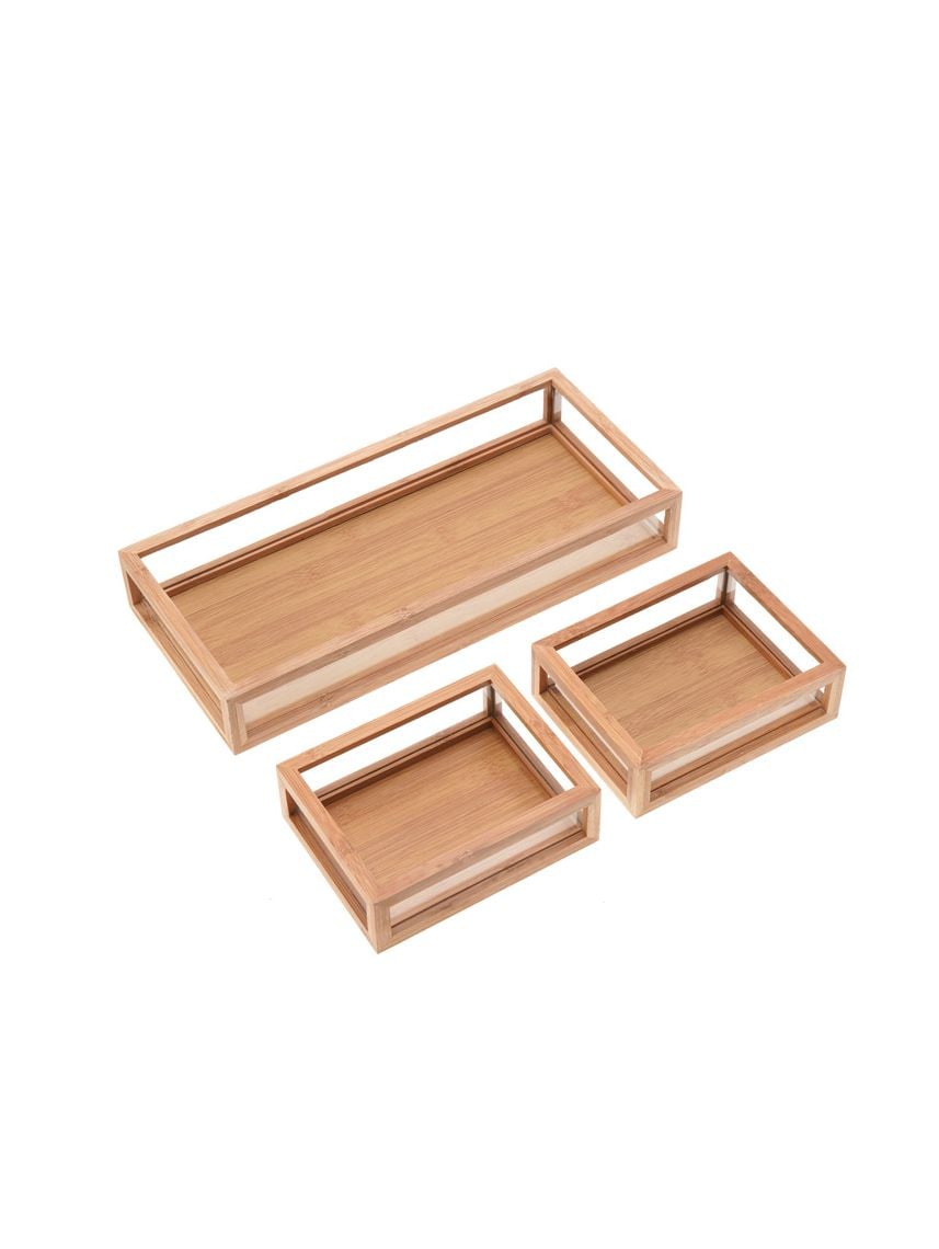 סט 3 מגשי עץ