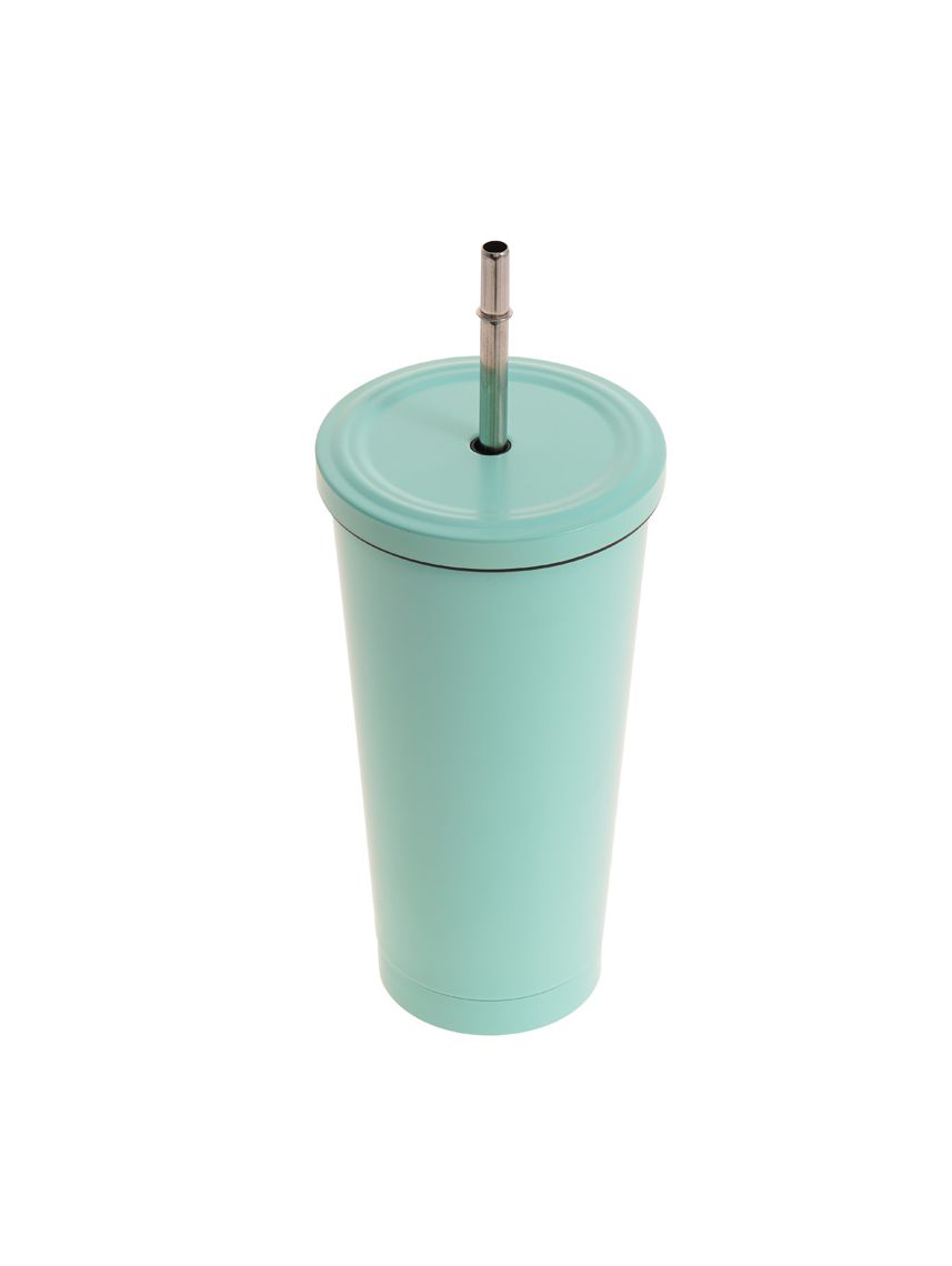 כוס מתכת עם קש