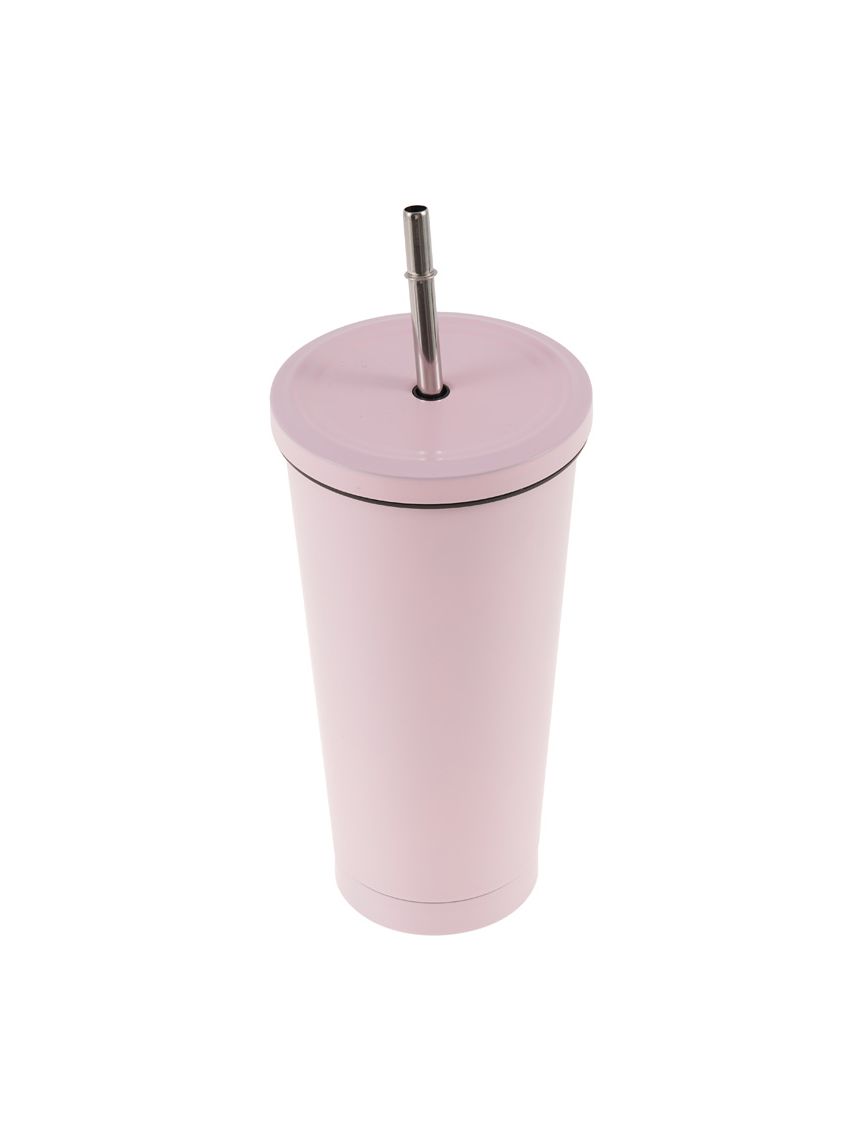 כוס מתכת עם קש