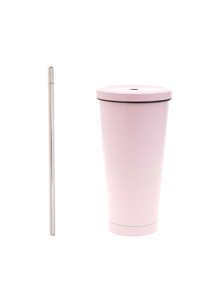 כוס מתכת עם קש