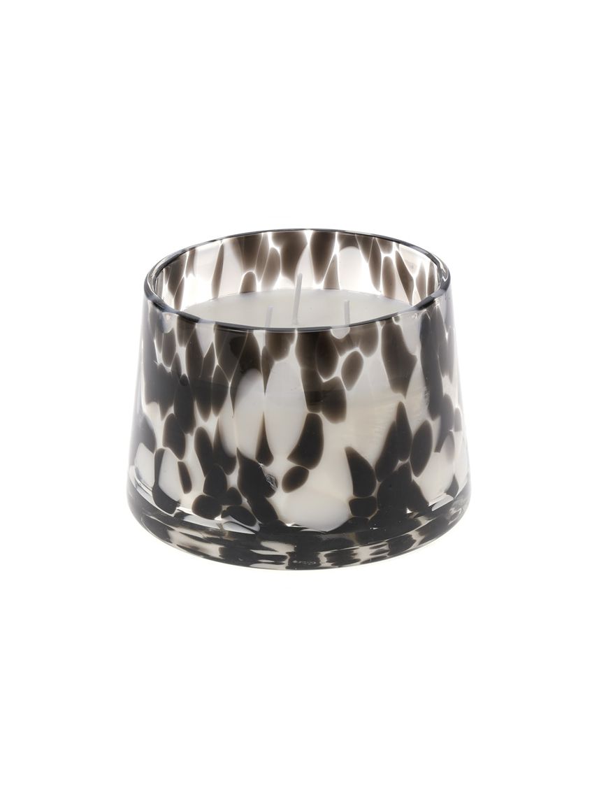 נר במעמד זכוכית מנומר