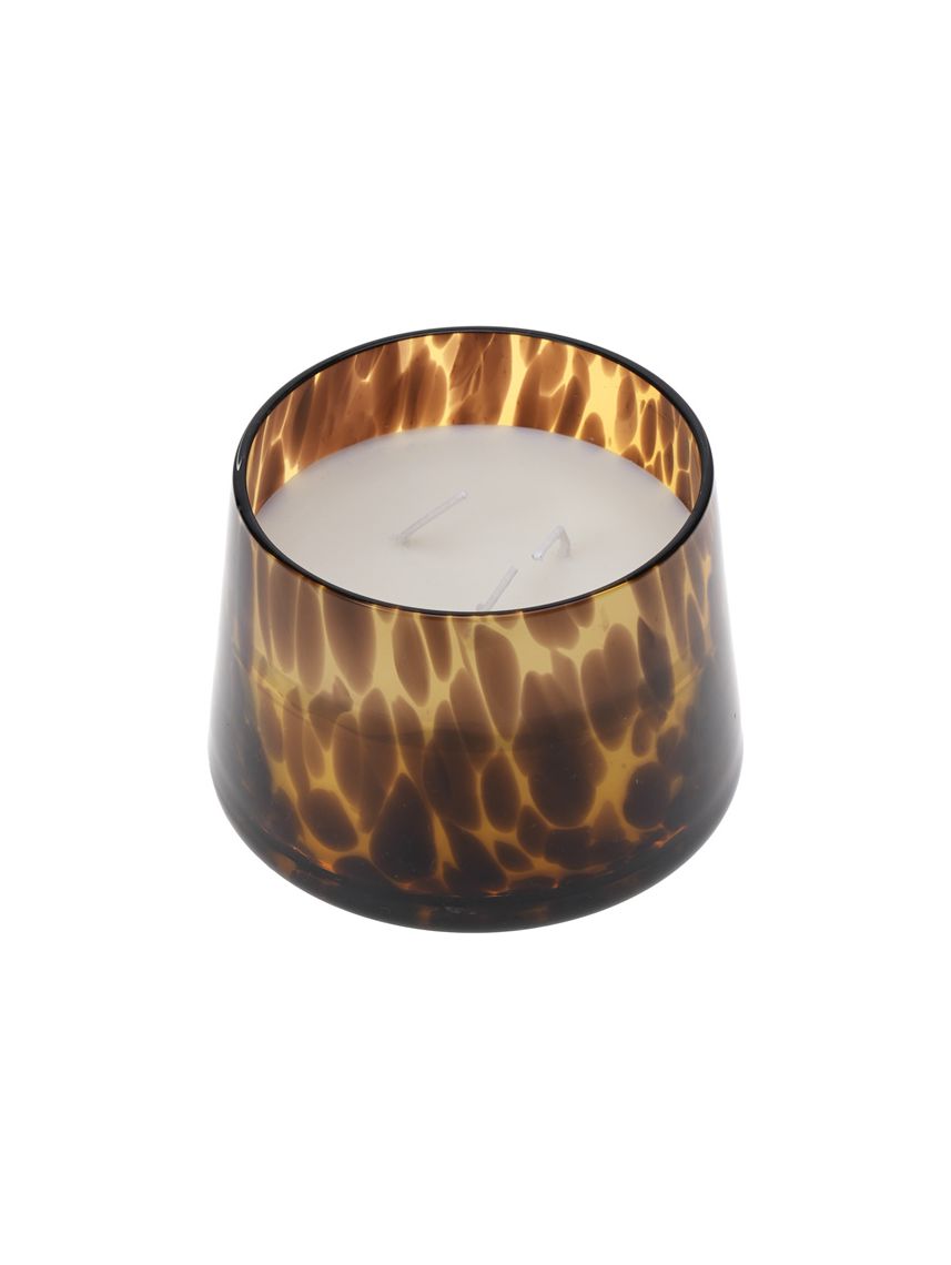 נר במעמד זכוכית מנומר