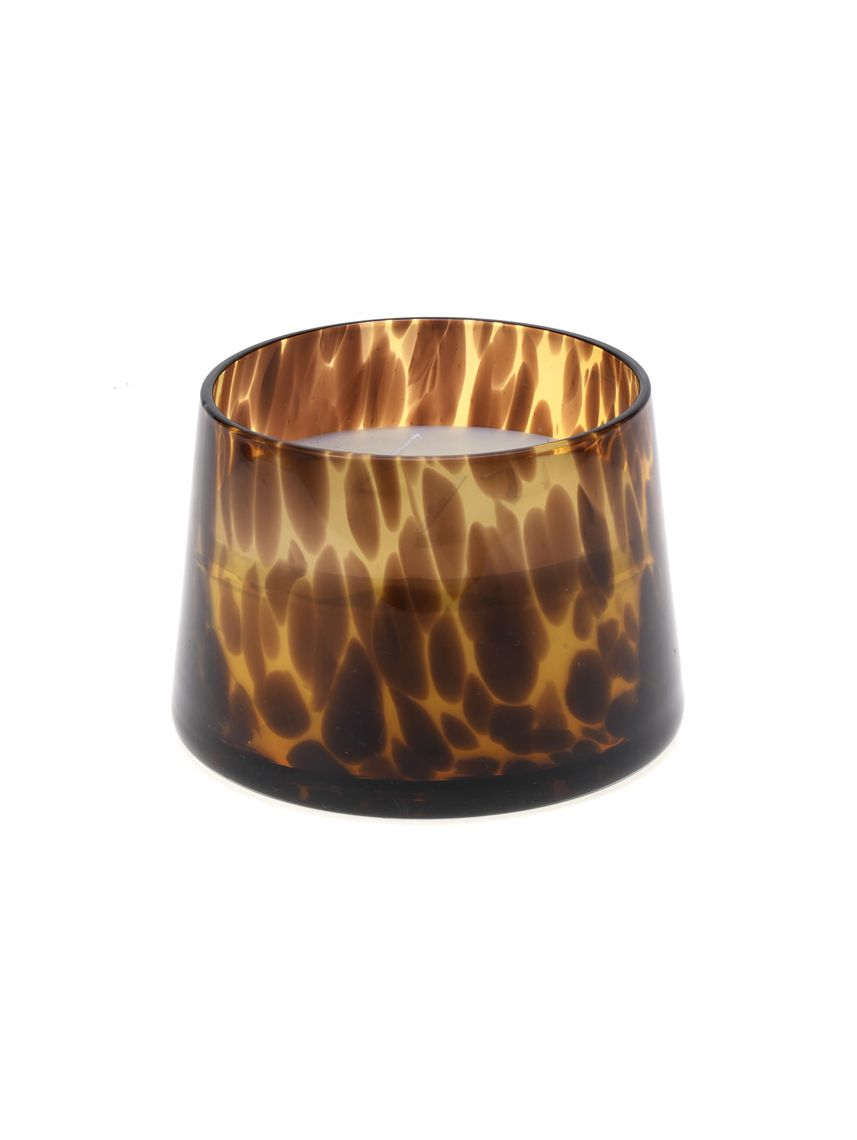 נר במעמד זכוכית מנומר