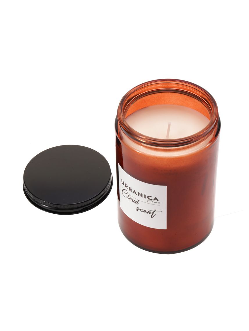 נר במעמד זכוכית עם מכסה