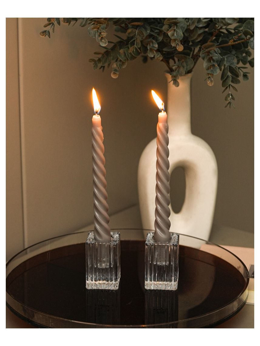 סט 2 פמוטים עם נרות