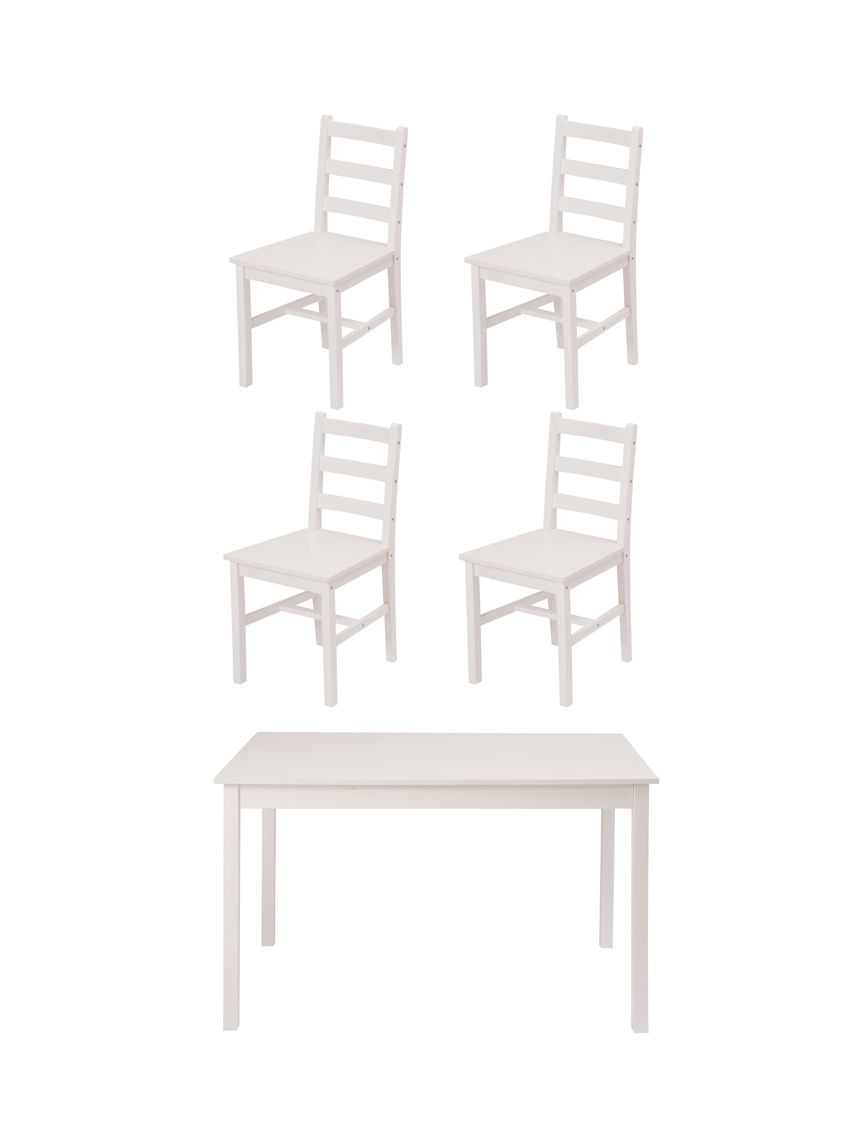 סט שולחן ו-4 כיסאות מעץ 73X118