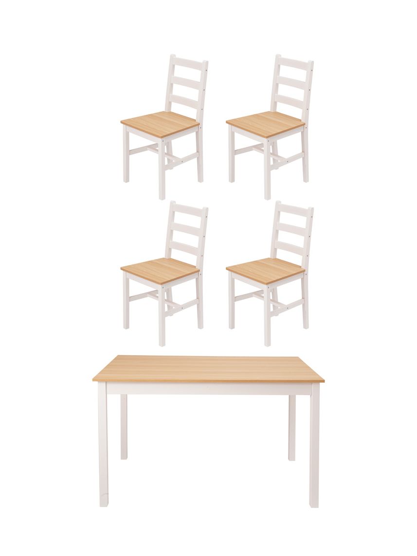 סט שולחן ו-4 כיסאות מעץ 73X118