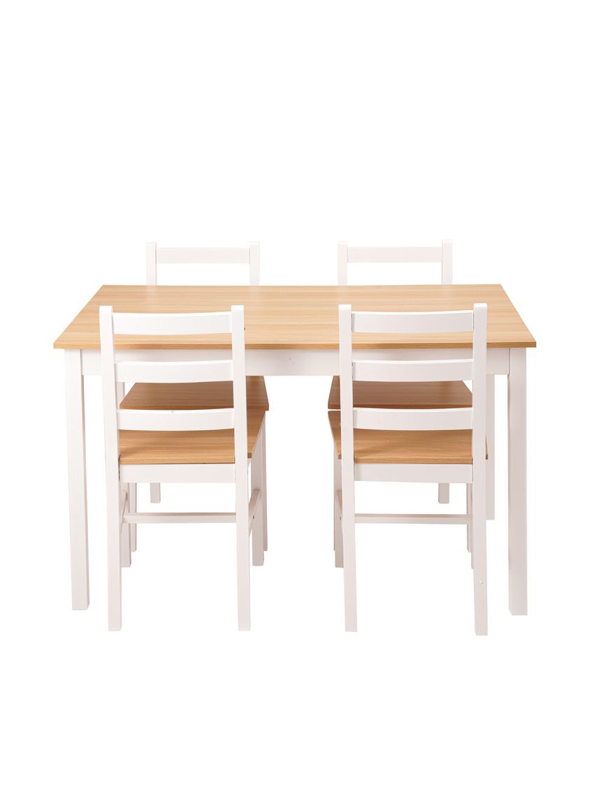 סט שולחן ו-4 כיסאות מעץ 73X118