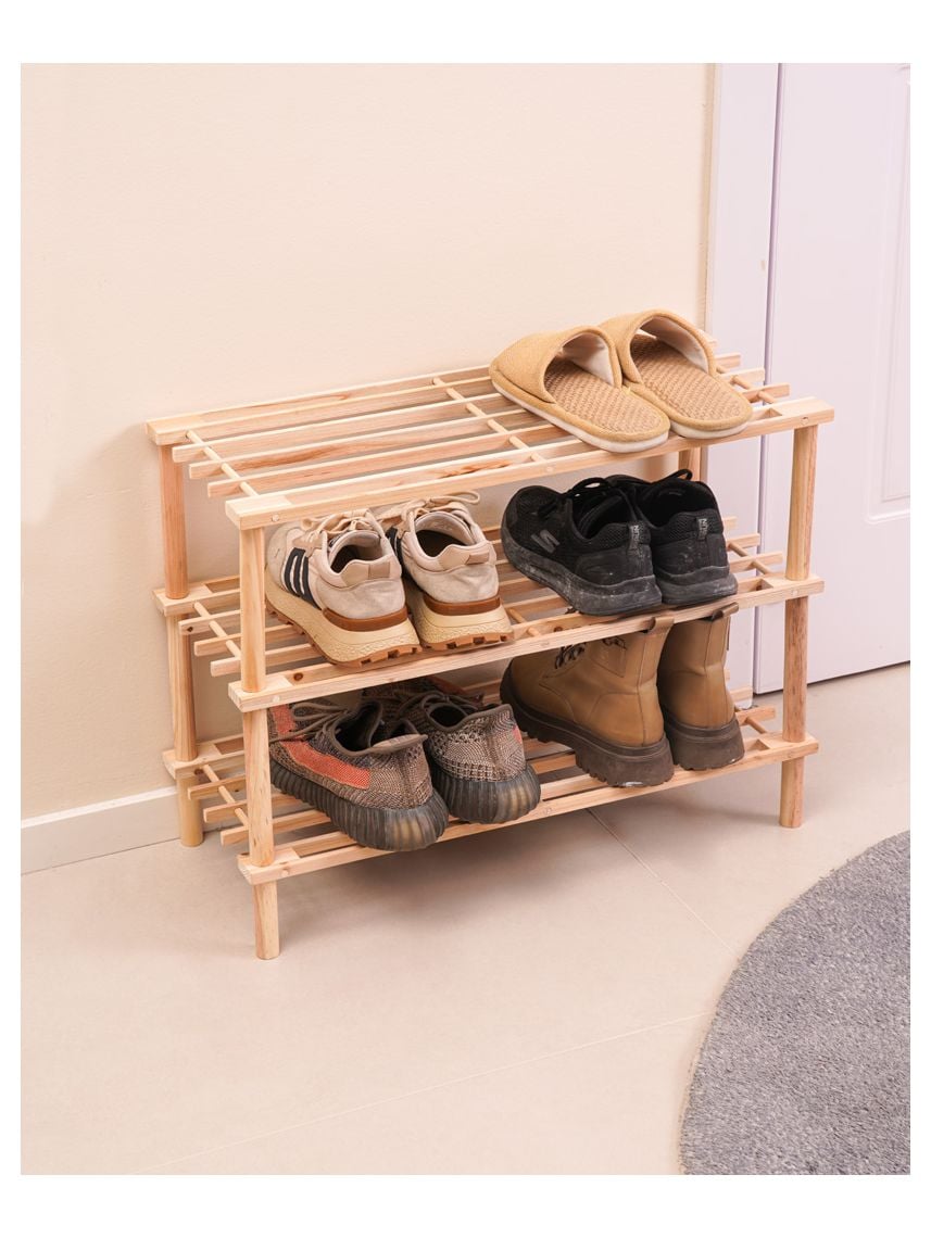 מעמד נעליים מעץ 3 קומות