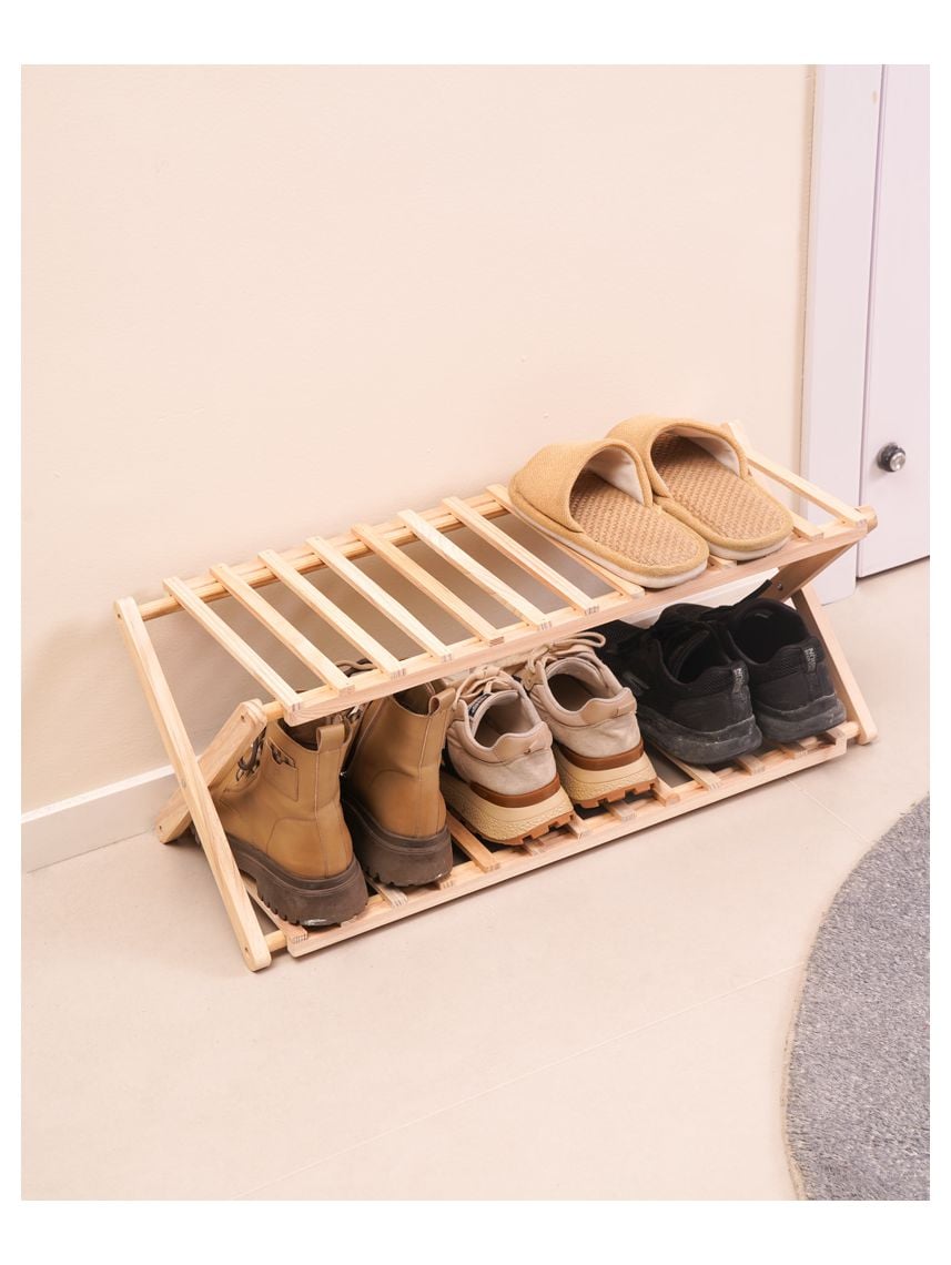 מעמד נעליים מעץ 2 קומות