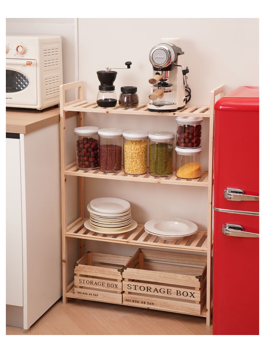 כוננית מדפים מעץ