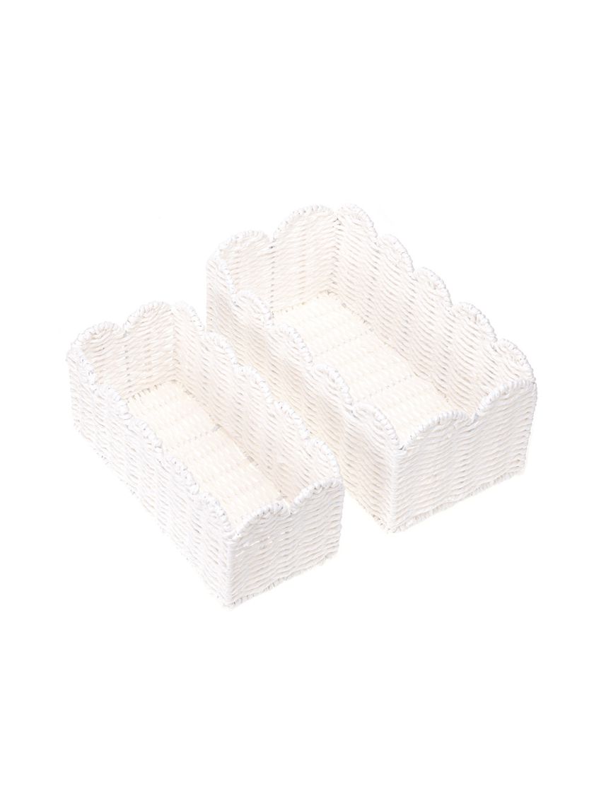 סט 2 סלי קש עם גימור גלי