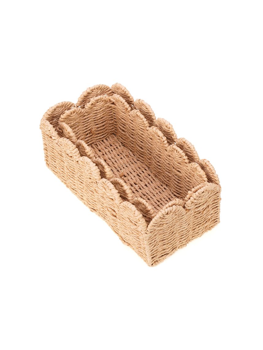 סט 2 סלי קש עם גימור גלי