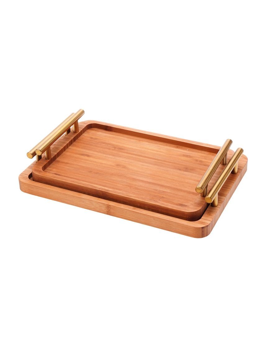 זוג מגשי עץ