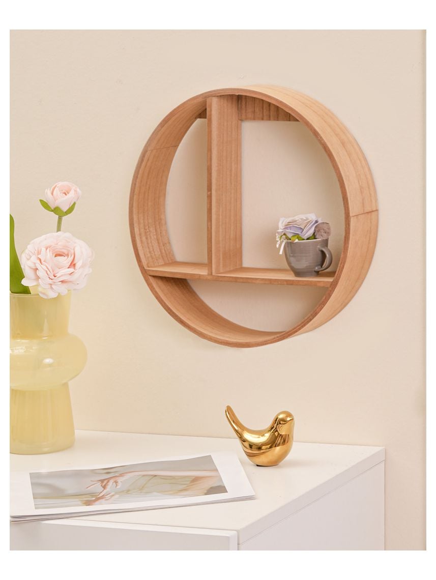 מדף עגול מעץ