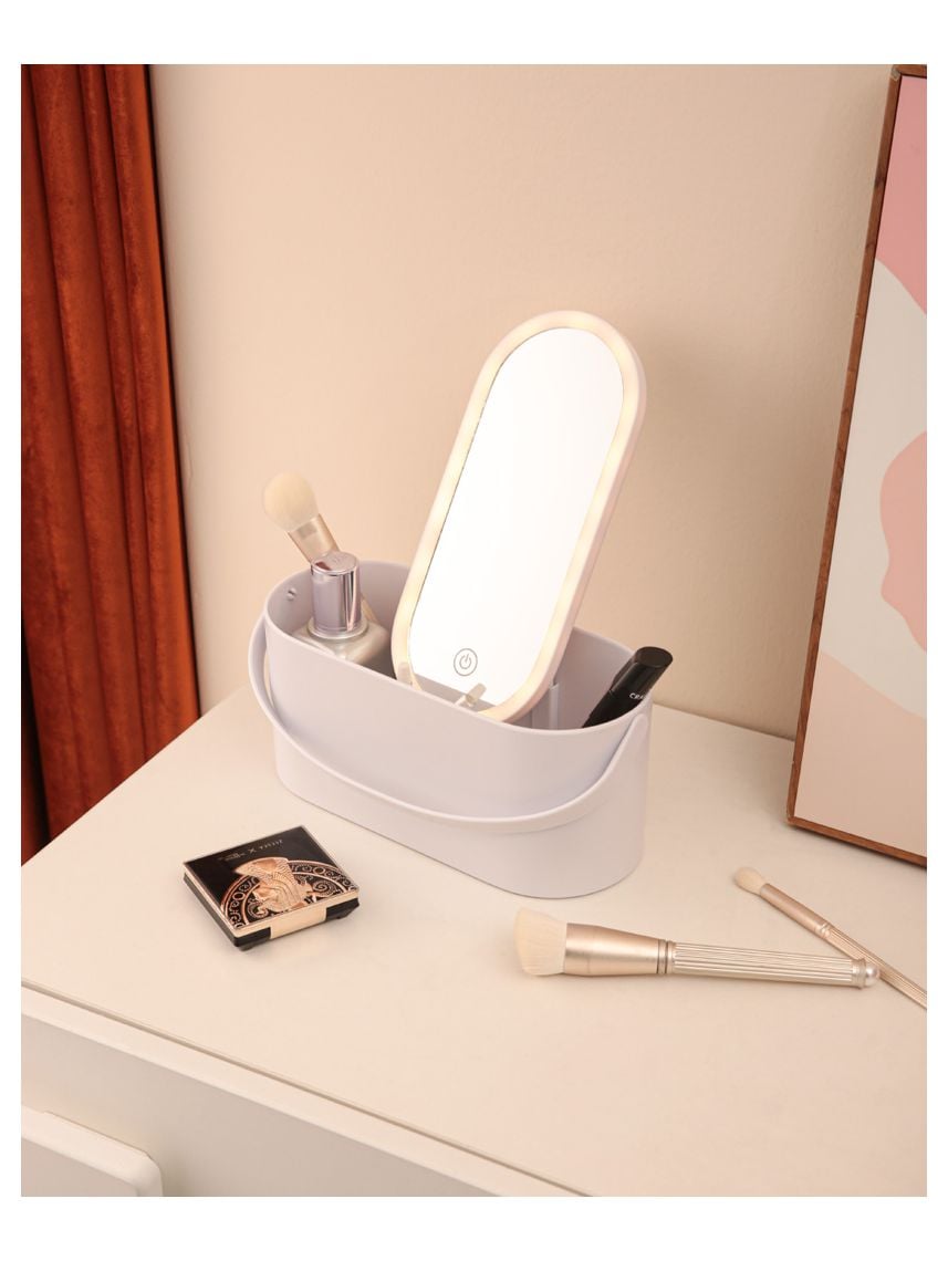 קופסת אחסון עם מראה מוארת