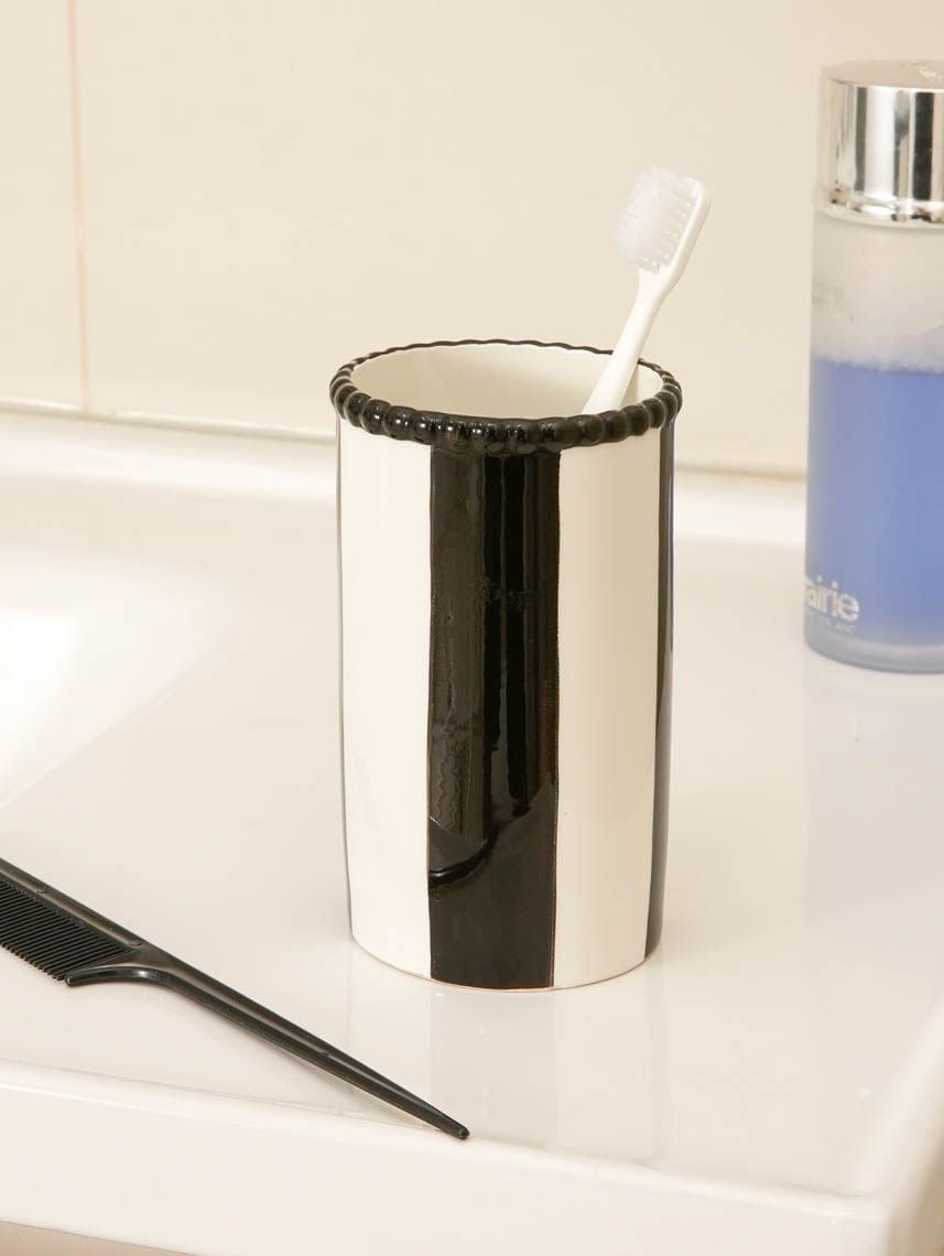 כוס פסים למברשות שיניים