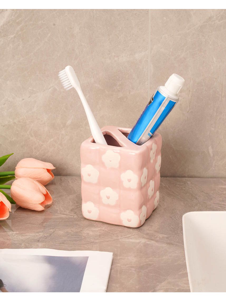 כוס לפרחונית למברשות שיניים