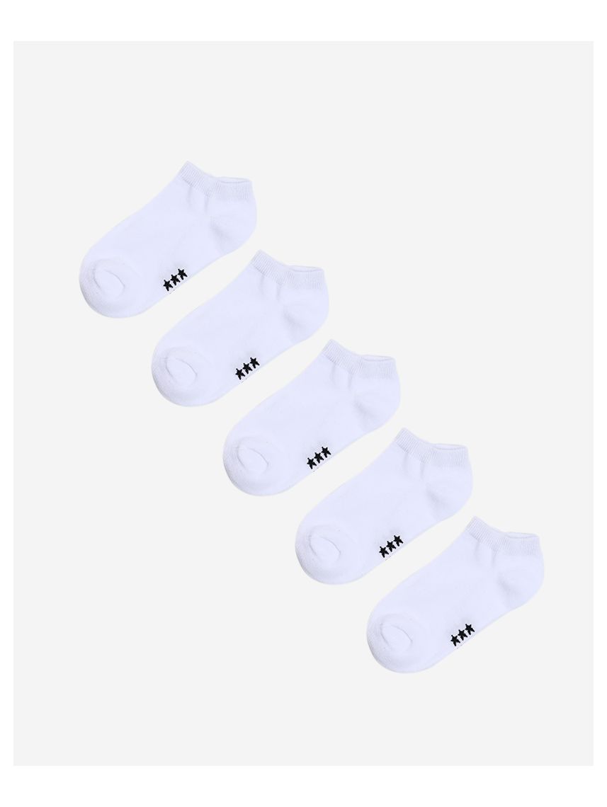 מארז 5 גרבי סניקרס לבנים 29-35