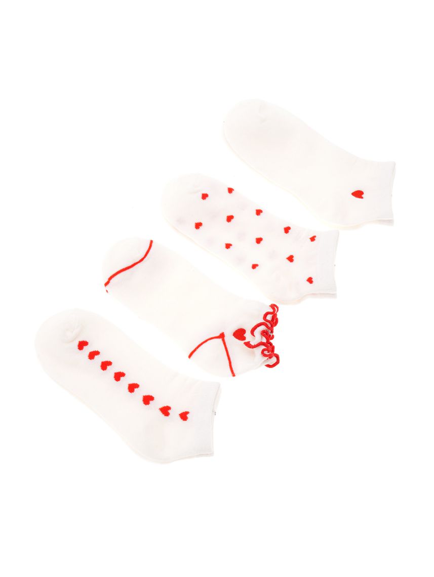 מארז 4 זוגות גרביים לבנות 29-35